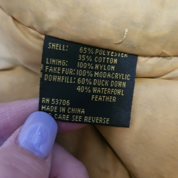 Vintage Yellow FoxRun Jacket Fur Lined Hood XL/XXL - Picture 9 of 10